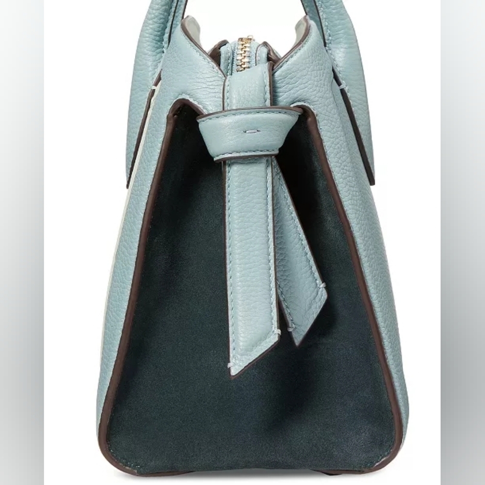 Kate Spade NY Knott Color-blocked Leather Suede Medium Zip-Top Satchel Crossbody - Picture 2 of 9